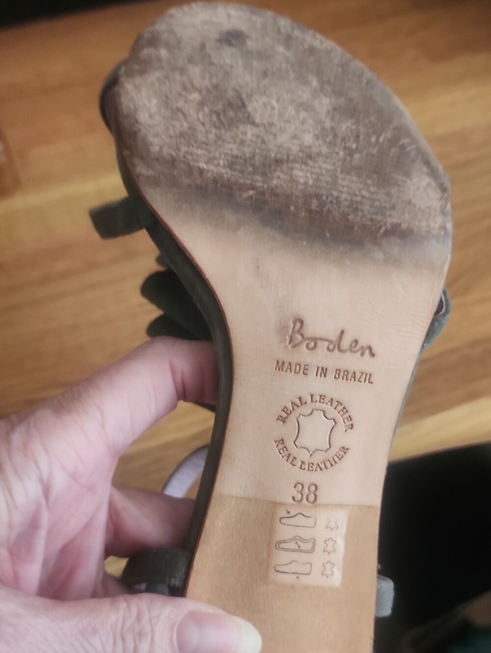 Boden Gray Ruffle Strap Heels - Picture 4 of 9